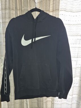 Nike Black Hoodie with White Swoosh Logo